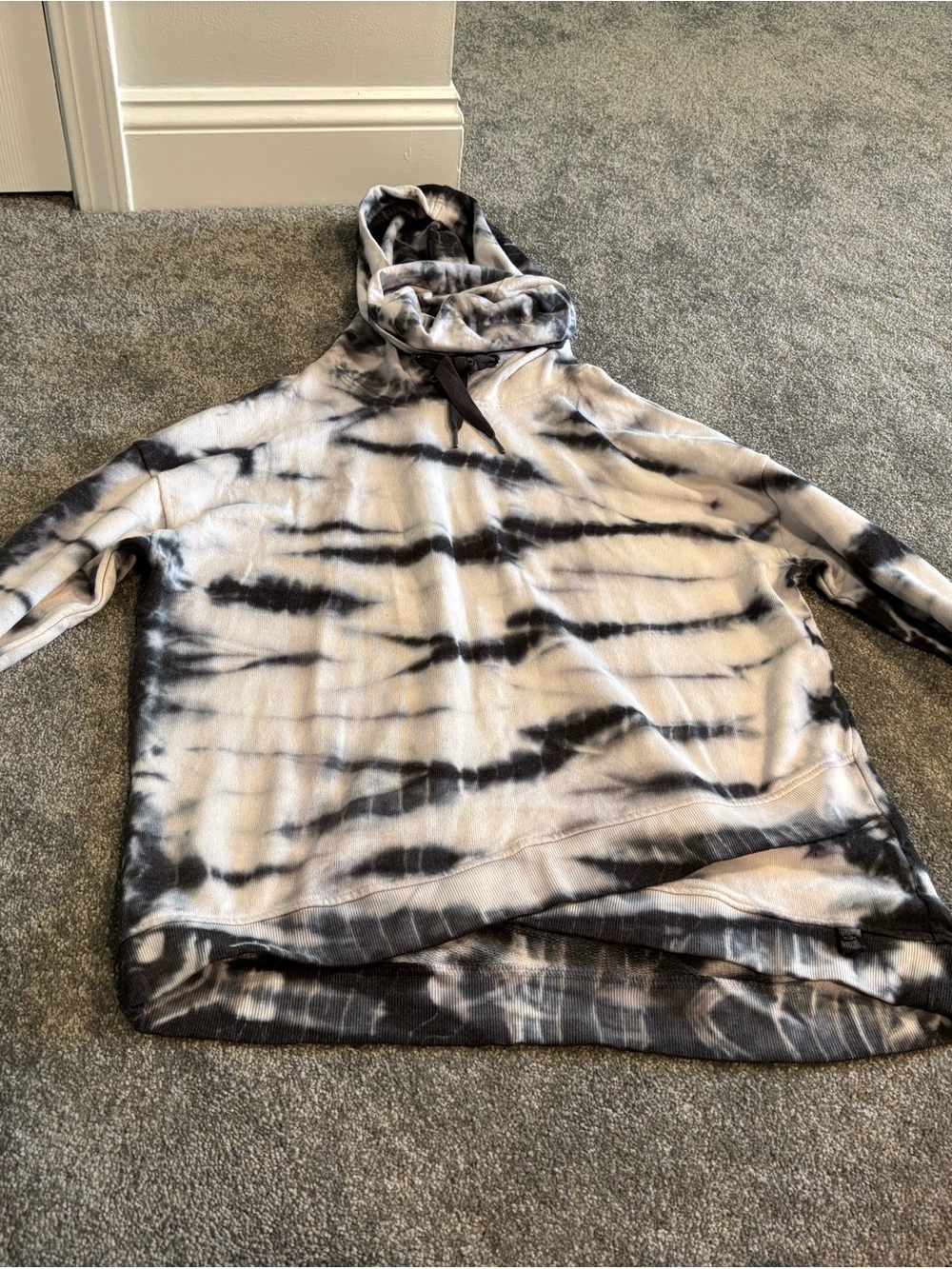 Seven7 Grey & White Tie-Dye Hoodie